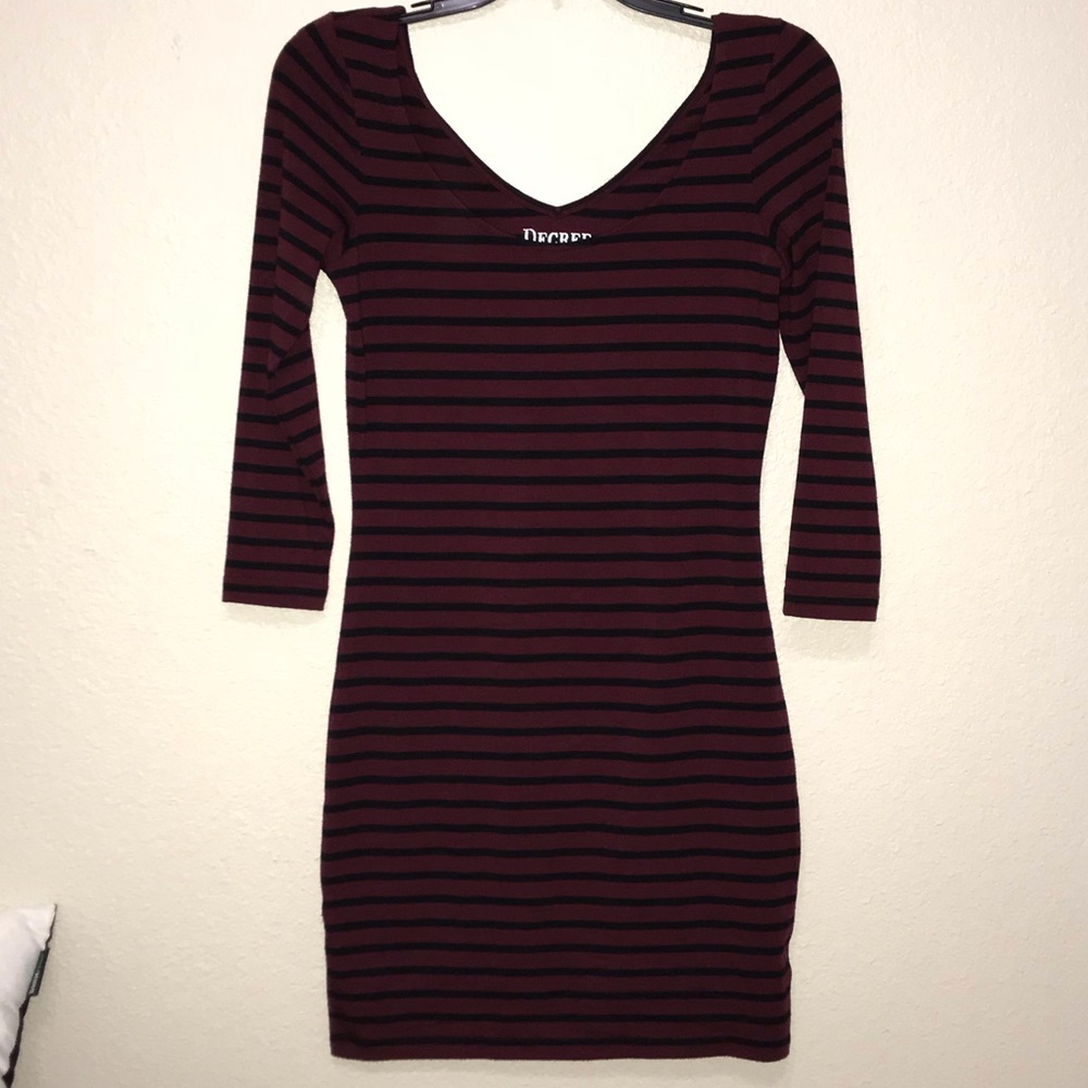 NWOT Decree Black Striped Dress